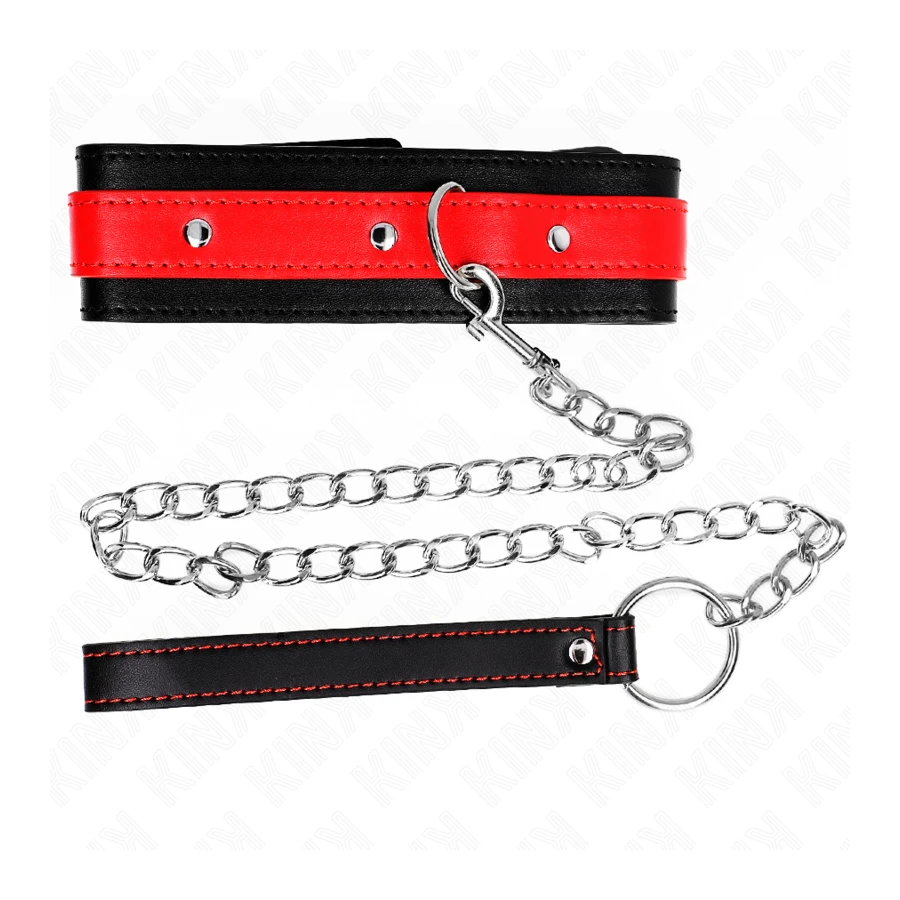 KINK - COLLANA CON CINTURINO ROSSO 65 CM REGOLABILE 36-43 CM X 5 CM